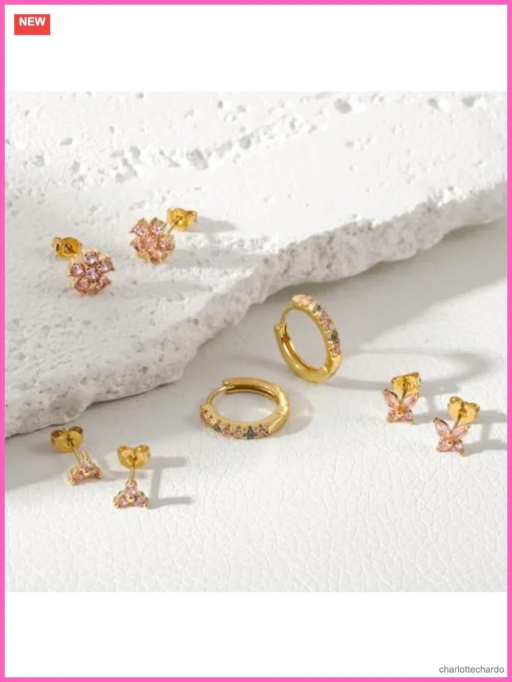 14K Gold Plated Hypoallergenic Earring Set, CZ Studs & Huggie Hoops Multi-pack